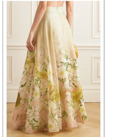 Zimmermann | Coaster Maxi Skirt Printed Linen Silk Organza Floral Size 4 (Sz 0) - Picture 14 of 16